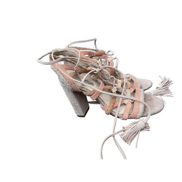 Jessica Simpson Lace Up Gladiator Heels Tassel Detail Strappy Sandals Shoes - Picture 3 of 8